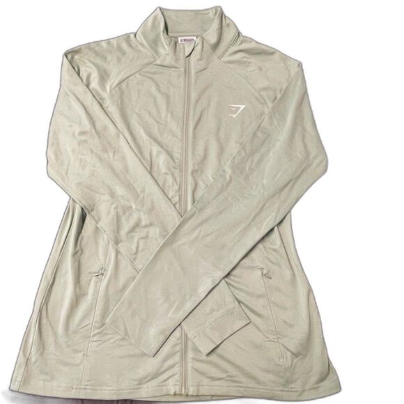 Gymshark Women’s Full Zip Long Sleeve – XL Sage Green Lightweight Training Top - Picture 1 of 10